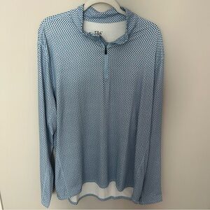 Men's 1764 Golf Quarter Zip Walker Pullover Blue Patterned Print Size XL
